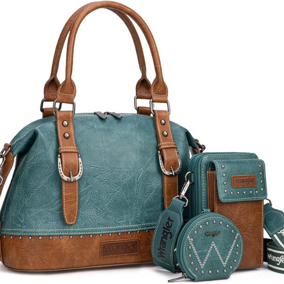 Wrangler 3Pcs Doctor Bag Sets for Women Top-handle Satchel Bag with Cell Phone H - Picture 7 of 7